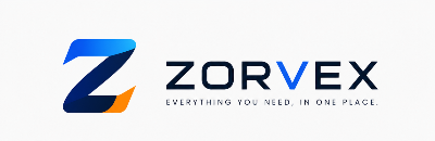 Zorvex logo with a stylized 'Z' on a white background